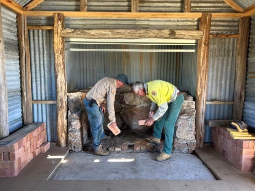 Builders complete installation of the hearth