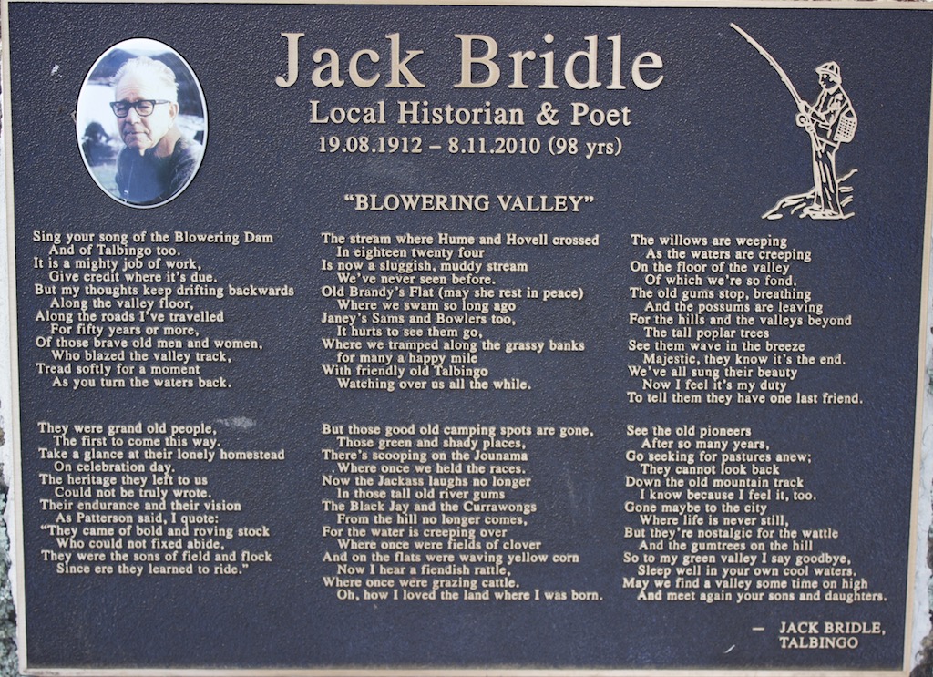 photo of Jack Bridle memorial plaque