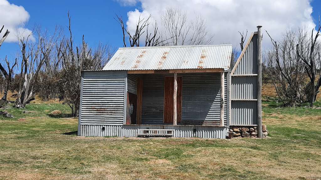 Photo of the rebuilt happys hut by the caretaker, Steve Newby 2024