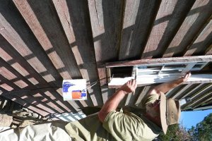 John Allan undercoating window frames, Baker Oct 2014.